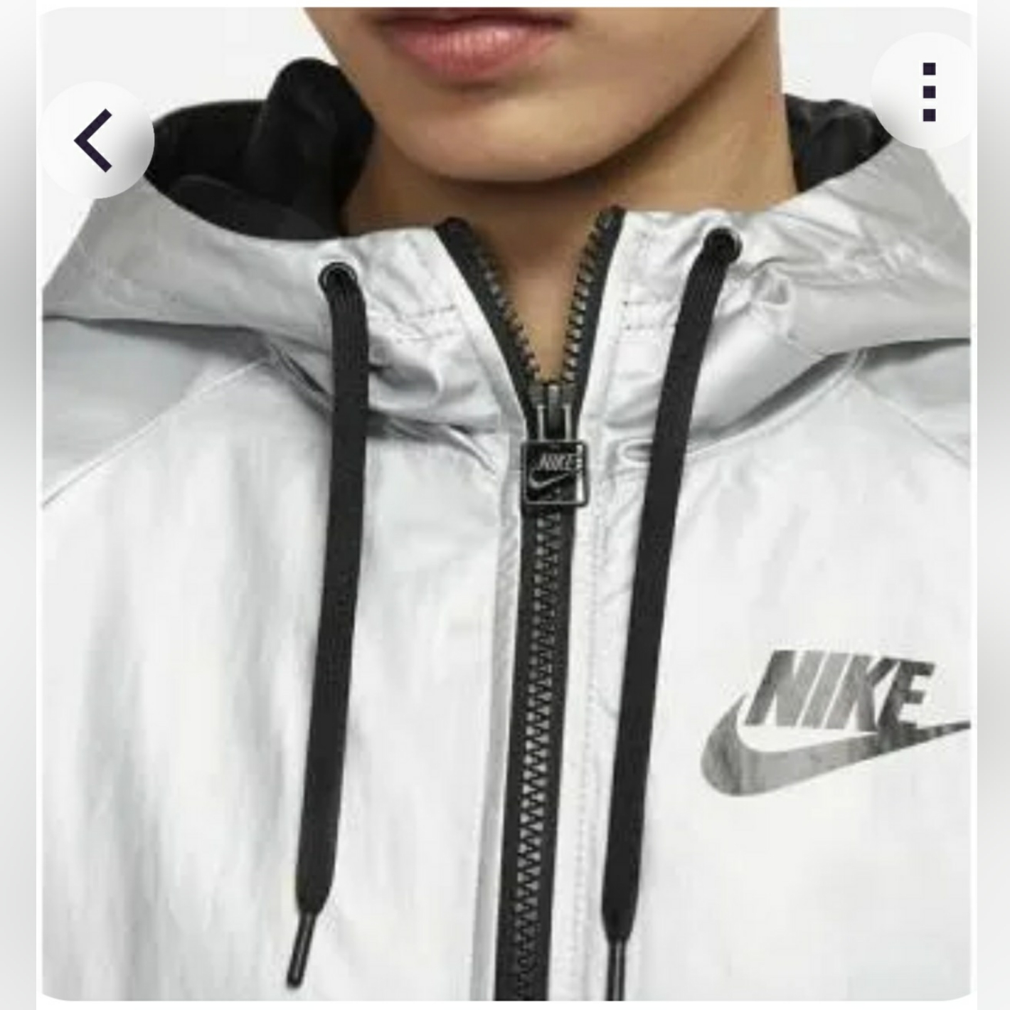 Nike Nwot Silver Windbreaker Jacket Women's S
